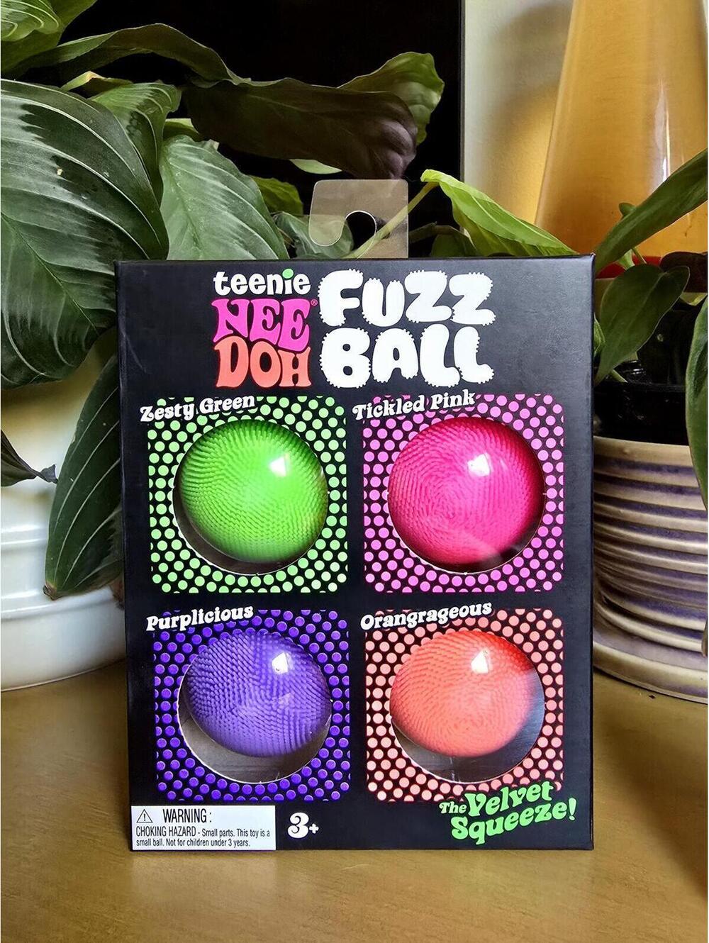 NIB Needoh Mini Fuzz Balls - Set of 4